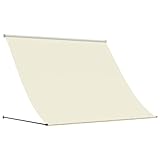 vidaXL Markise, Fallarmmarkise Einziehbar, Sonnenschutz für Terrasse Balkon Garten, Fenstermarkise Balkonmarkise, Creme 200x150cm Stoff Stahl