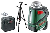 Bosch Home and Garden Kreuzlinienlaser PLL 360 Set (Stativ, Halterung, 4x AA-Batterien, Schutzasche, Arbeitsbereich 20 m, Messgenauigkeit ± 0,4 mm/m), 603663001, Schwarz, Grün