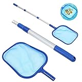 Gadom Pool Kescher Set, Pool Skimmer mit 1.2M Teleskopstange Pool Reinigungsset Verbessertes Laubkescher Pool Zubehör Schwimmbad Kescher für Spas, Pool, Fischteich, Debris, Leaves