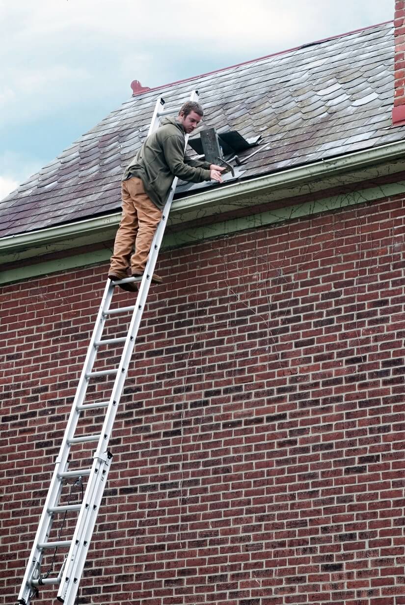 Ausziehleiter als Dachleiter